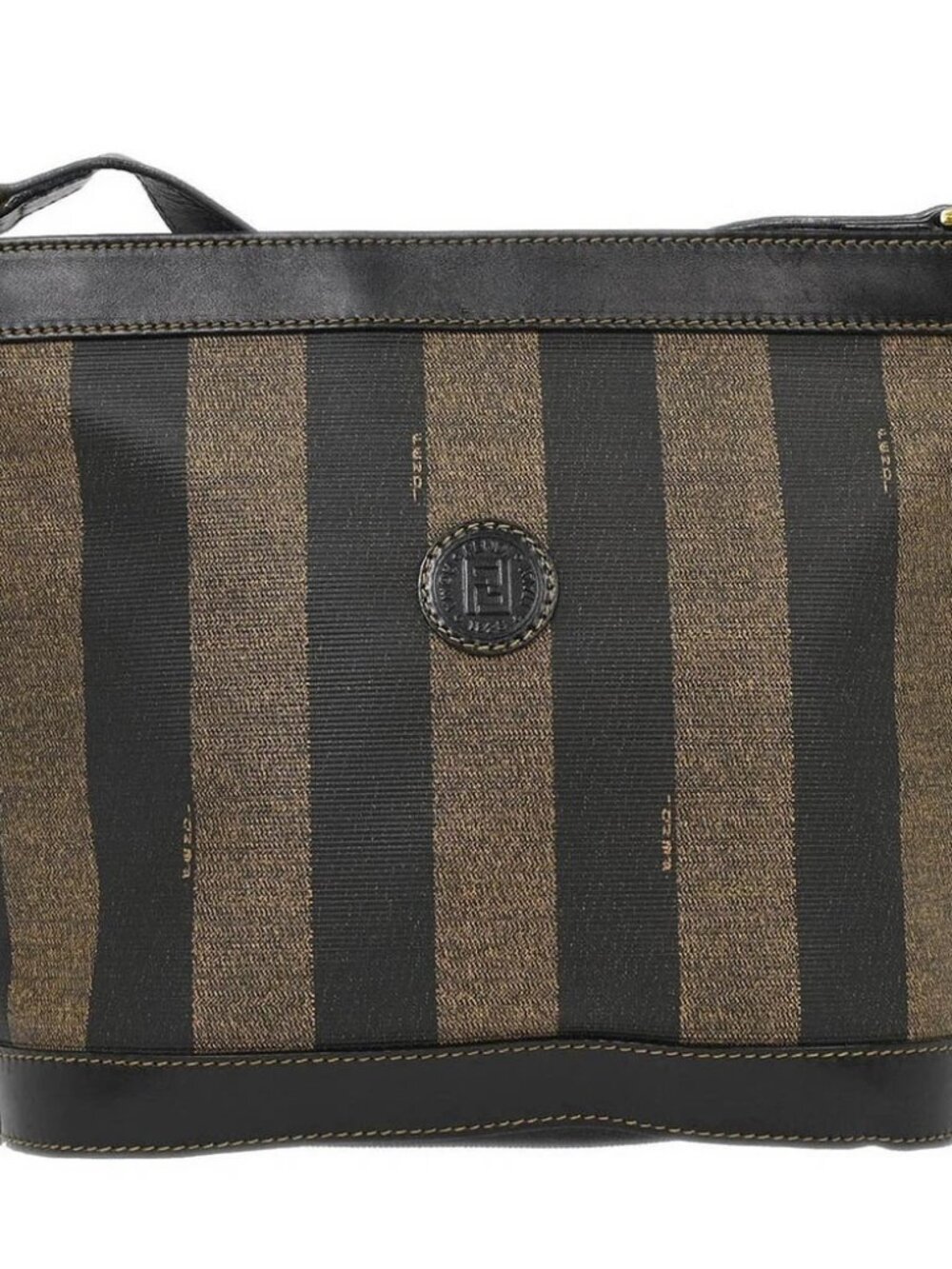 Fendi Brown Black Pequin Shoulder Bag 2262-11644-079 153954